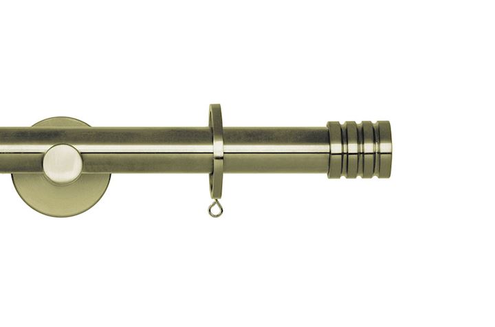 Rolls 19mm Neo Stud Metal Curtain Pole Spun Brass