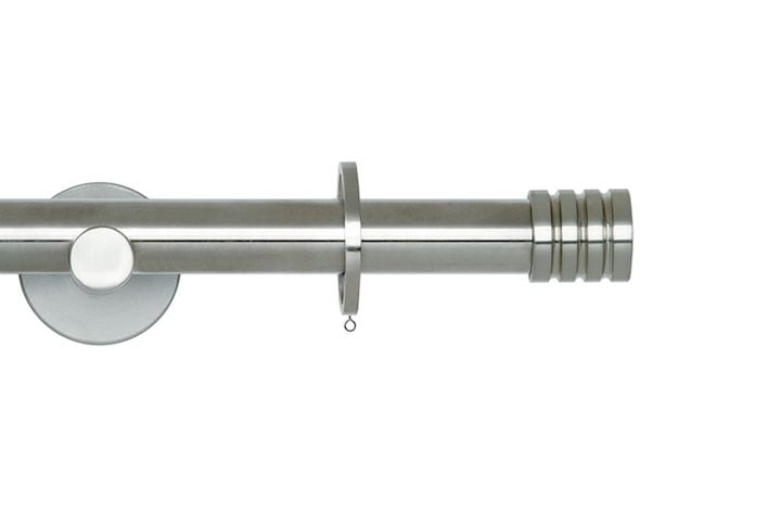 Rolls 19mm Neo Stud Metal Curtain Pole Stainless Steel