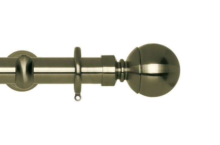 Rolls 28mm Neo Ball Metal Curtain Pole Spun Brass