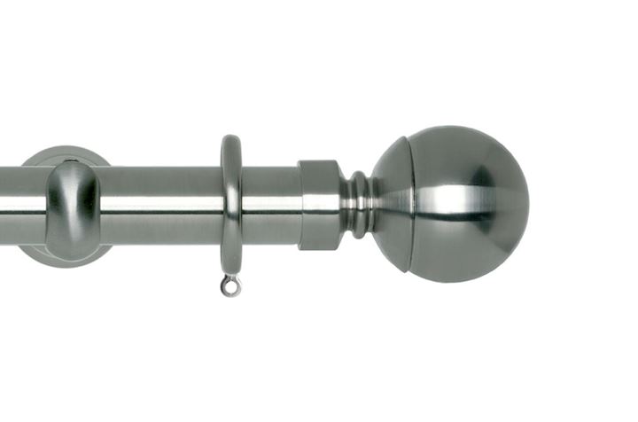 Rolls 28mm Neo Ball Metal Curtain Pole Stainless Steel