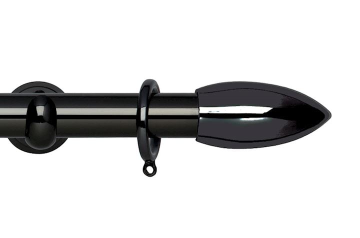 Rolls 28mm Neo Bullet Metal Curtain Pole Black Nickel