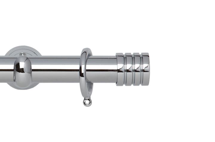 Rolls 28mm Neo Stud Metal Curtain Pole Chrome