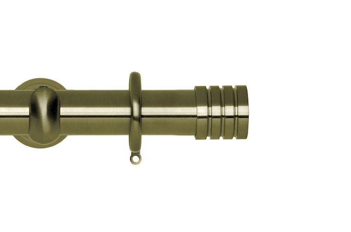 Rolls 28mm Neo Stud Metal Curtain Pole Spun Brass