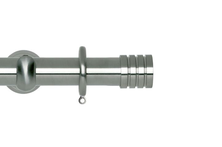 Rolls 28mm Neo Stud Metal Curtain Pole Stainless Steel