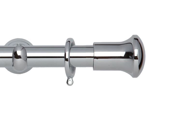 Rolls 28mm Neo Trumpet Metal Curtain Pole Chrome