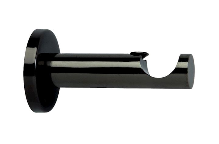 Rolls Neo 35mm Cylinder Curtain Pole Bracket Black Nickel