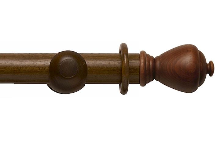 Rolls 45mm Modern Country Sugar Pot Dark Oak Wooden Curtain Pole