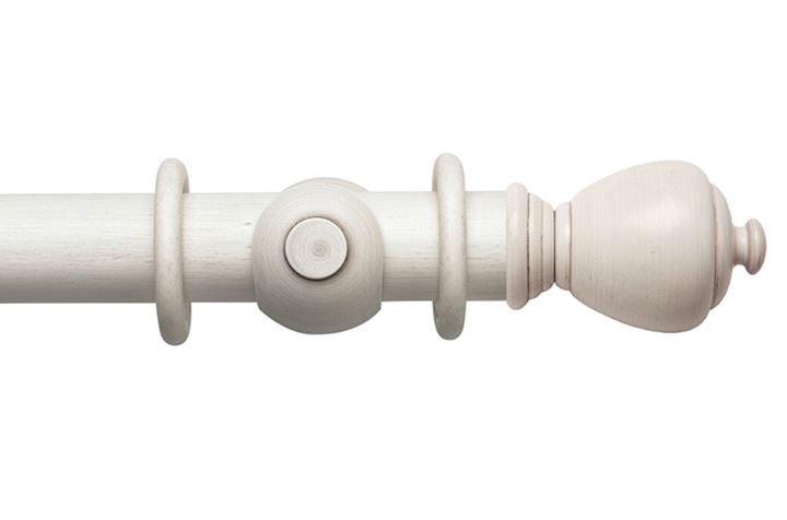 Rolls 45mm Modern Country Sugar Pot Brushed Ivory Wooden Curtain Pole