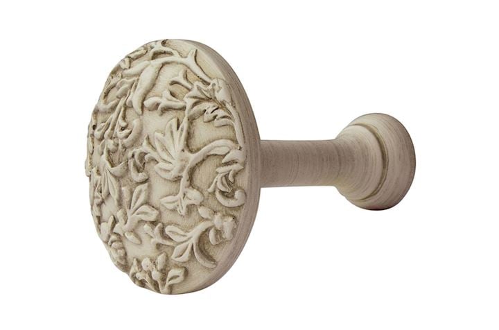 Rolls Modern Country Brushed Cream Floral Wooden Holdback