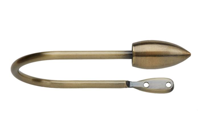 Rolls Neo Bullet Spun Brass Curtain Holdbacks