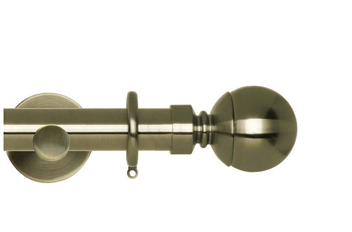 Rolls 35mm Neo Ball 300cm One Piece Spun Brass Curtain Pole