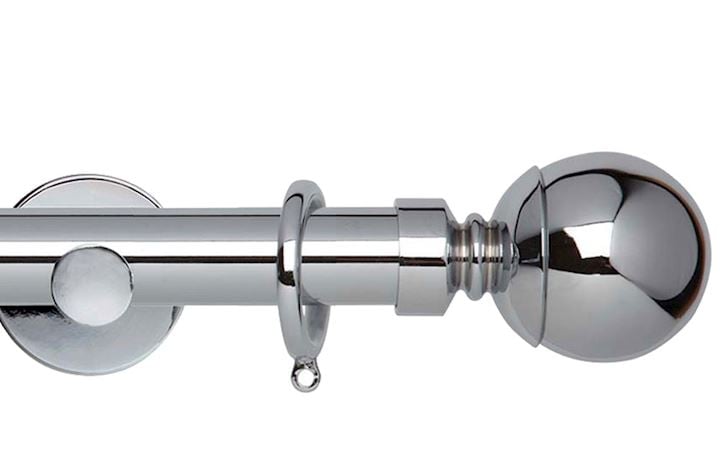 Rolls 35mm Neo Ball 300cm One Piece Chrome Curtain Pole