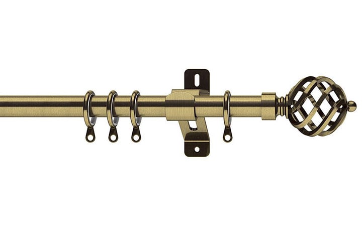 Swish Elements Titan 25-28mm Antique Brass Extendable Curtain Pole
