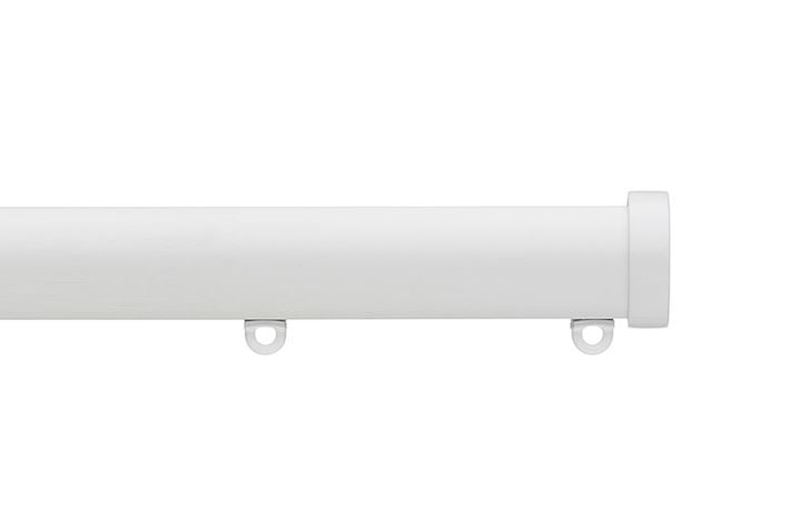Silent Gliss 7610 30mm Metropole Stud End Cap Matt White Curtain Pole