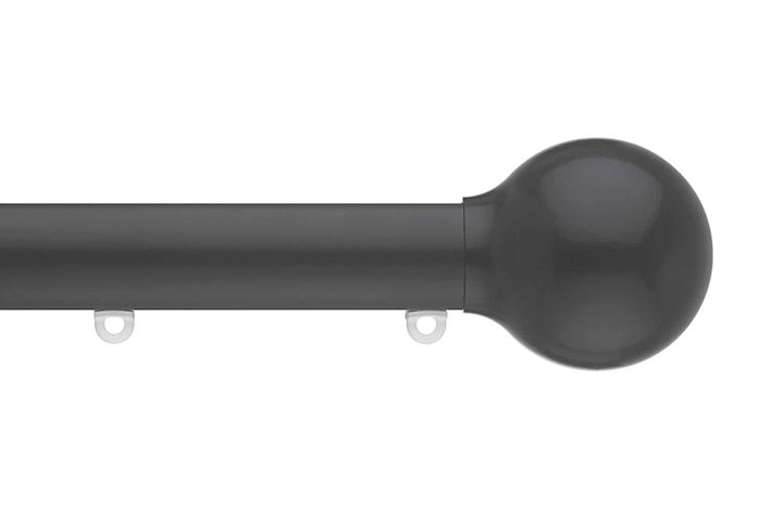 Silent Gliss 7610 30mm Metropole Ball Black Curtain Pole