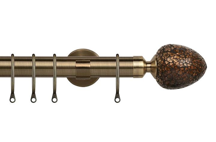 Speedy 28mm Alexia Antique Brass Metal Curtain Pole