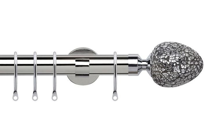 Speedy 28mm Alexia Chrome Metal Curtain Pole