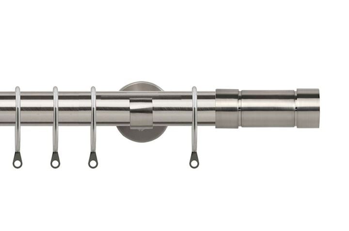 Speedy 28mm Aspect Satin Silver Metal Curtain Pole