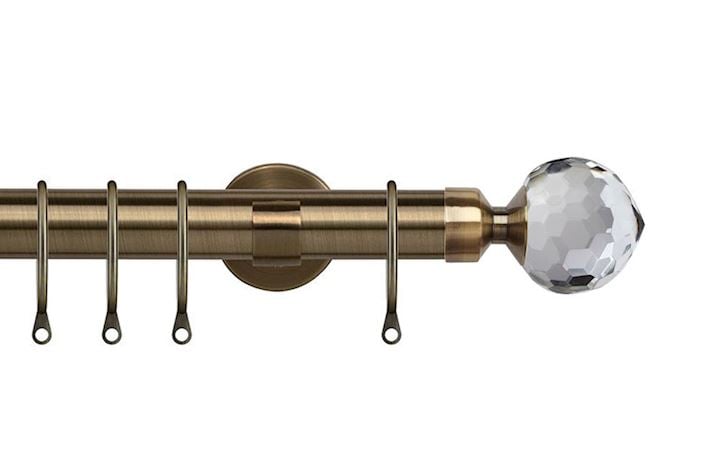 Speedy 28mm Bella Antique Brass Metal Curtain Pole