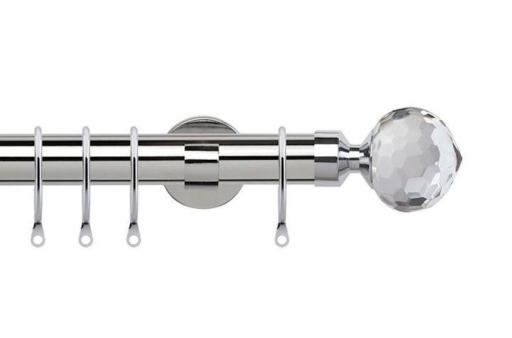 Speedy 28mm Bella Chrome Metal Curtain Pole