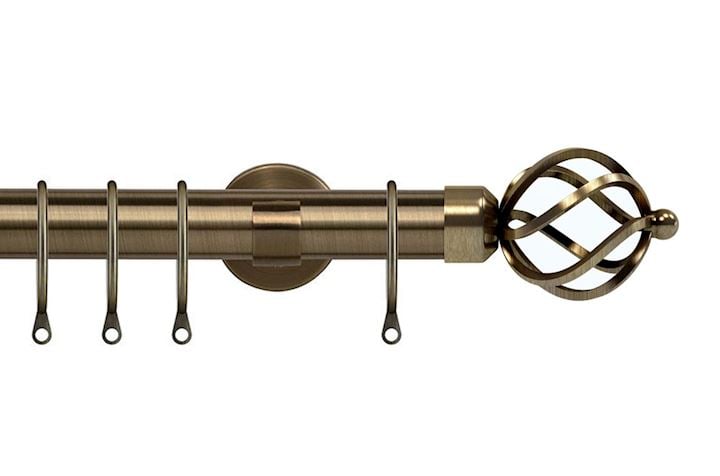 Speedy 28mm Cage Antique Brass Metal Curtain Pole