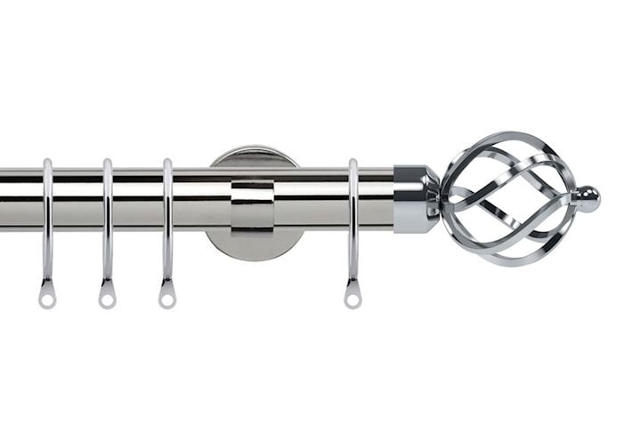 Speedy 28mm Cage Chrome Metal Curtain Pole