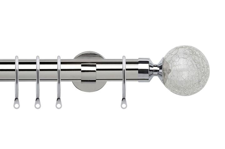 Speedy 28mm Crash Chrome Metal Curtain Pole