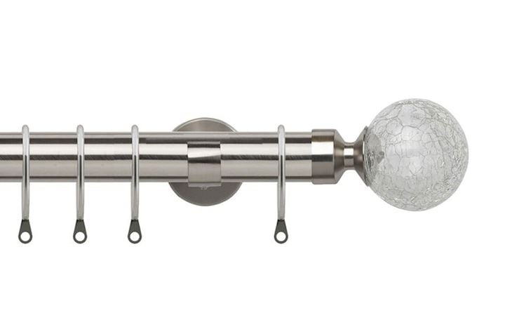 Speedy 28mm Crash Satin Silver Metal Curtain Pole