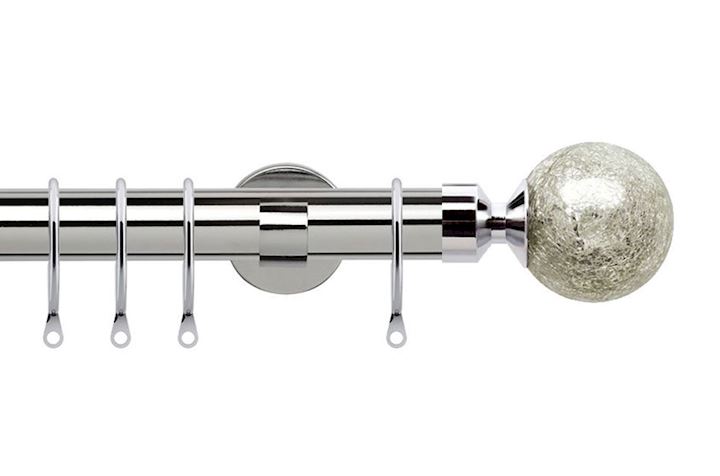 Speedy 28mm Empire Chrome Metal Curtain Pole