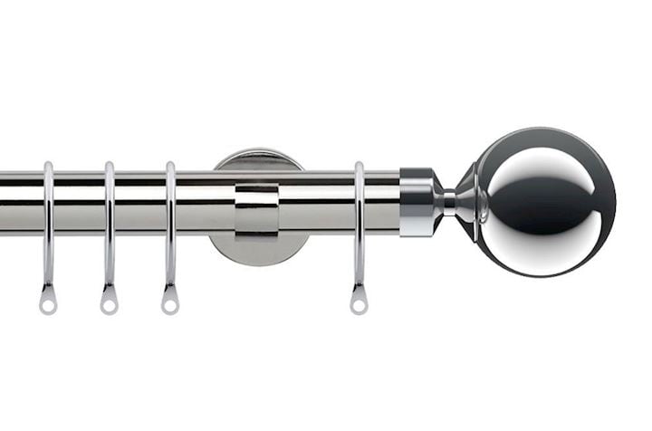 Speedy 28mm Sphere Chrome Metal Curtain Pole