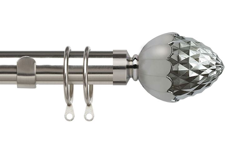 Speedy 35mm Acorn Curtain Pole Satin SIlver