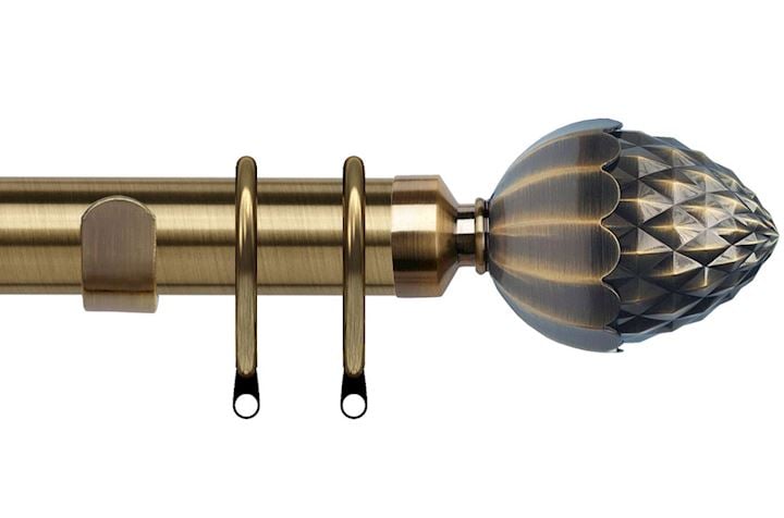 Speedy 35mm Acorn Curtain Pole Antique Brass