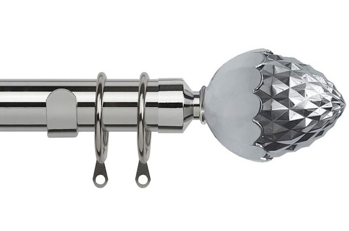 Speedy 35mm Acorn Curtain Pole Chrome