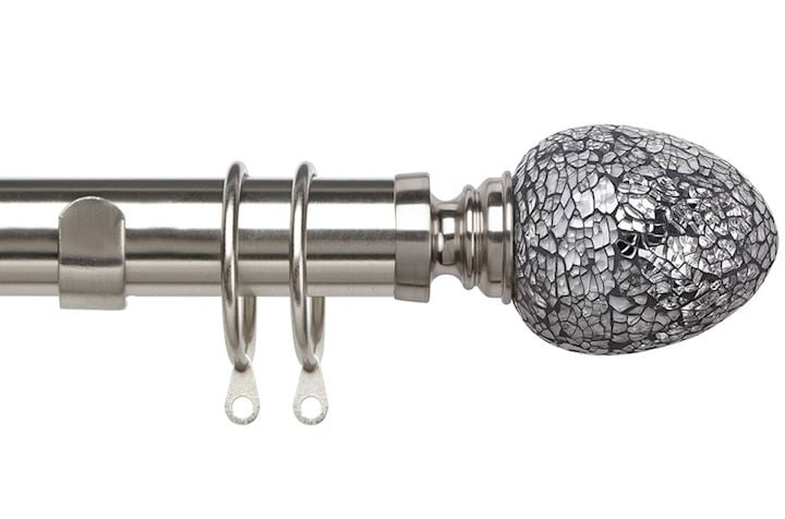 Speedy 35mm Alexia Mirror Curtain Pole Satin Silver