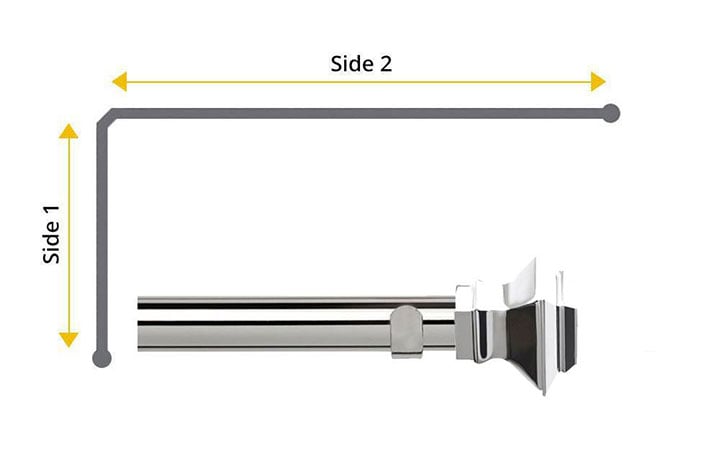 Speedy 35mm Aztec 2 Sided Bay Window Curtain Pole Chrome