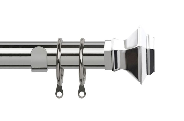 Speedy 35mm Aztec Curtain Pole Chrome