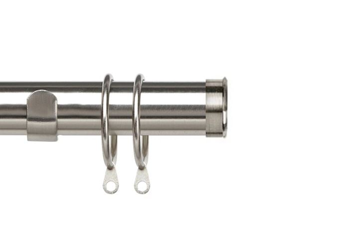 Speedy 35mm End Cap Curtain Pole Satin Silver