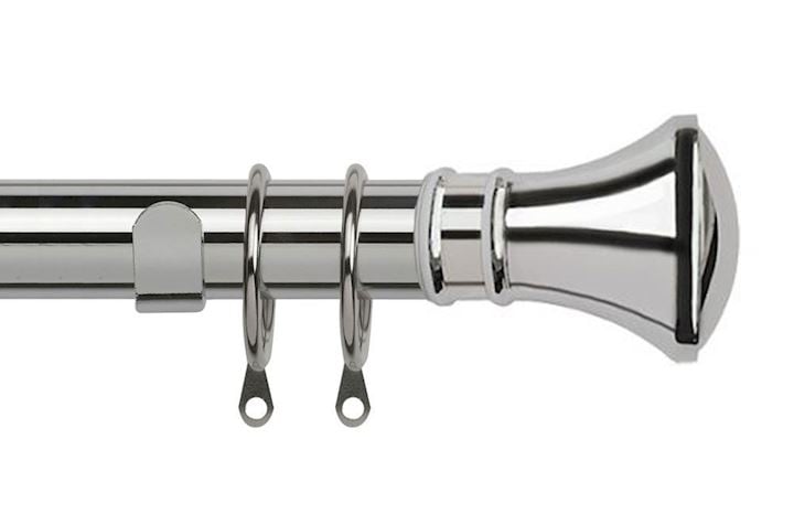 Speedy 35mm Trumpet Curtain Pole Chrome