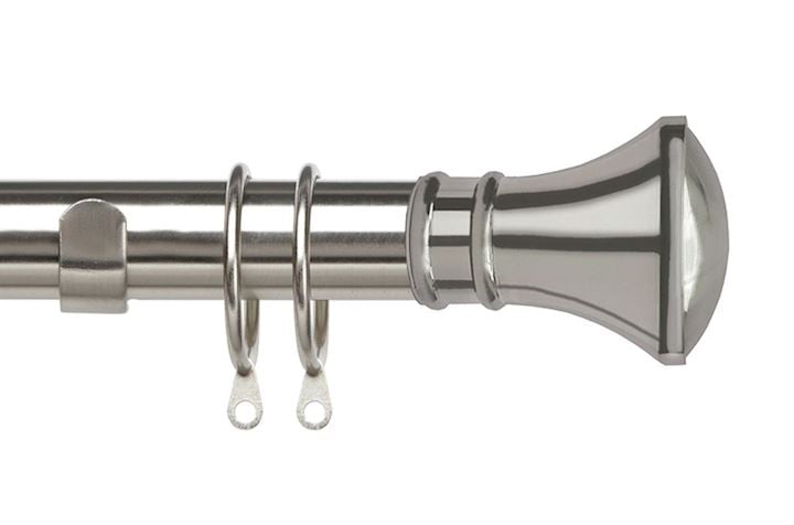 Speedy 35mm Trumpet Curtain Pole Satin Silver