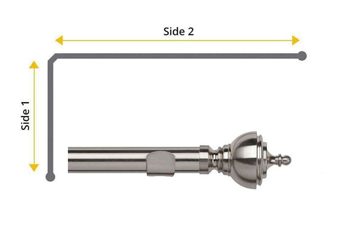 Speedy 35mm Vienna 2 Sided Bay Window Curtain Pole Satin Silver