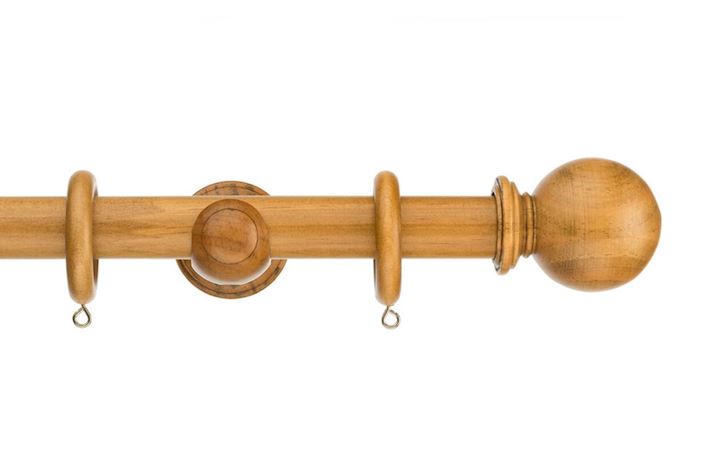 Swish 28mm Naturals Ball Aged Oak Wooden Curtain Pole