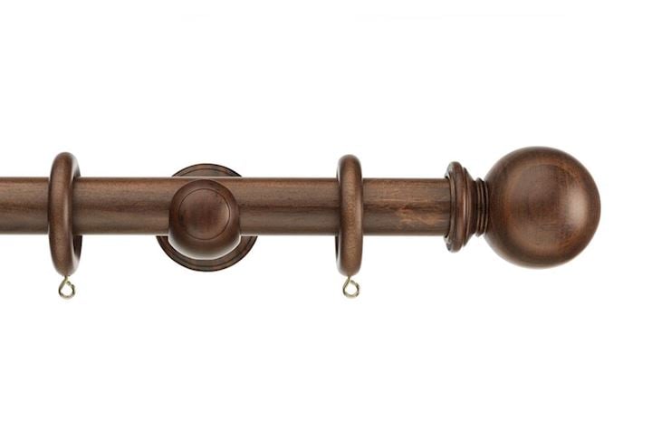 Swish 28mm Naturals Ball Dark Walnut Wooden Curtain Pole