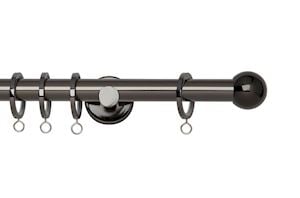 Rolls 19mm Neo Ball Metal Curtain Pole Black Nickel