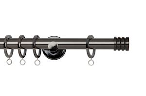 Rolls 19mm Neo Stud Metal Curtain Pole Black Nickel - Thumbnail 1