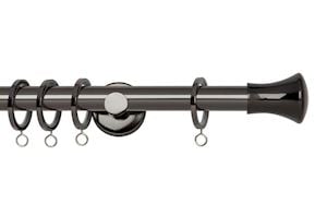 Rolls 19mm Neo Trumpet Metal Curtain Pole Black Nickel