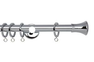 Rolls 19mm Neo Trumpet Metal Curtain Pole Chrome - Thumbnail 1