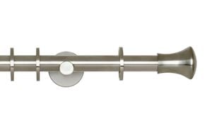 Rolls 19mm Neo Trumpet Metal Curtain Pole Stainless Steel