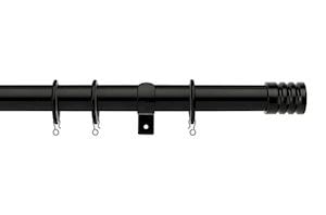 Universal 19mm Barrel Black Metal Curtain Pole