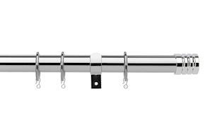 Universal 19mm Barrel Chrome Metal Curtain Pole - Thumbnail 1