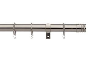 Universal 19mm Barrel Satin Steel Metal Curtain Pole - Thumbnail 1